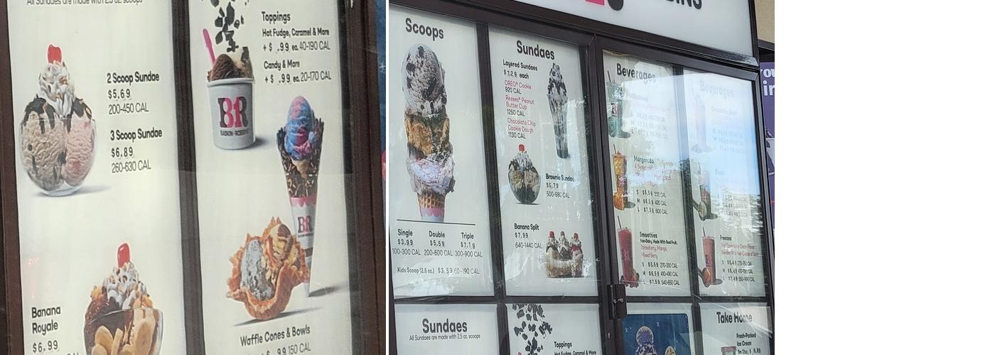 Baskin-Robbins Menu