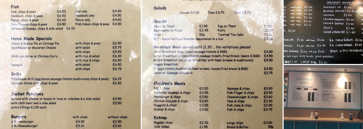 The White Horse Cafe Menu