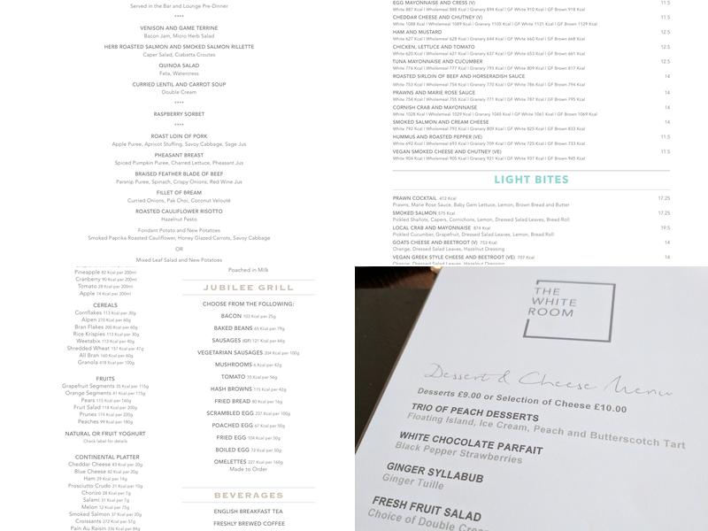 The Victoria Hotel Menu
