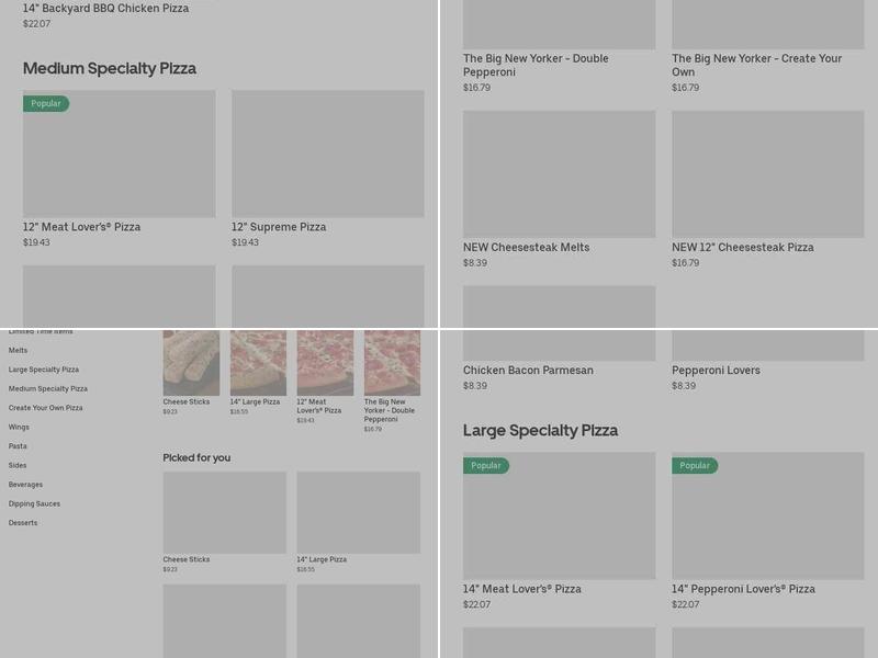 Pizza Hut Menu