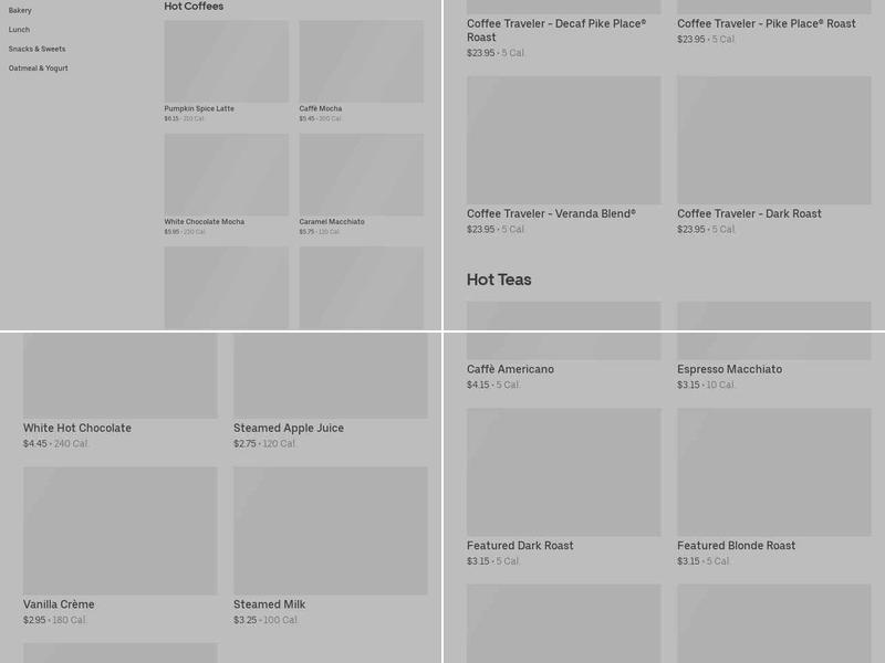 Starbucks Menu