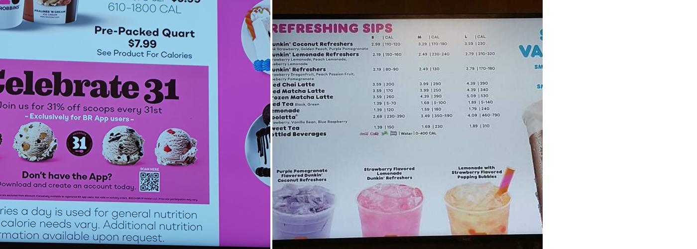 Baskin-Robbins Menu