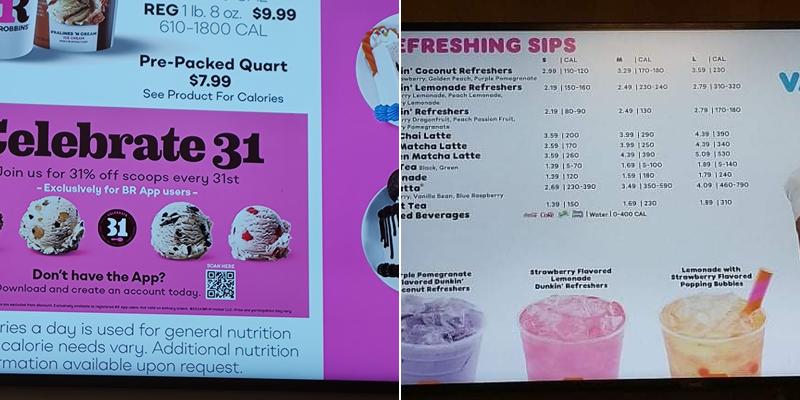 Baskin-Robbins Menu