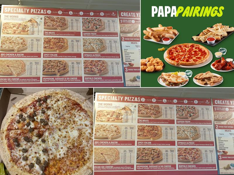 Papa Johns Pizza Menu