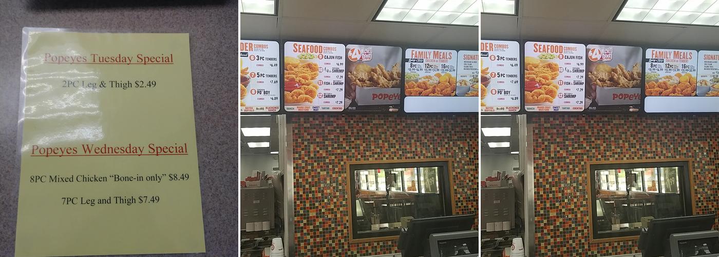 Popeyes Louisiana Kitchen Menu