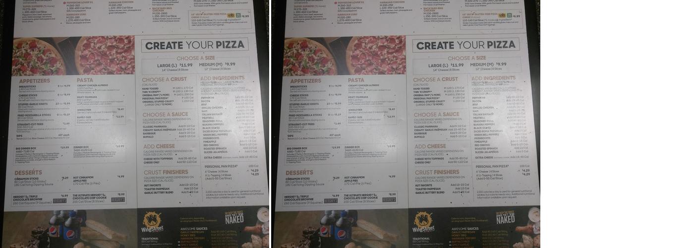 Pizza Hut Menu