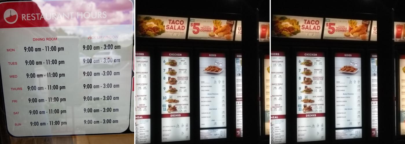 Wendy's Menu