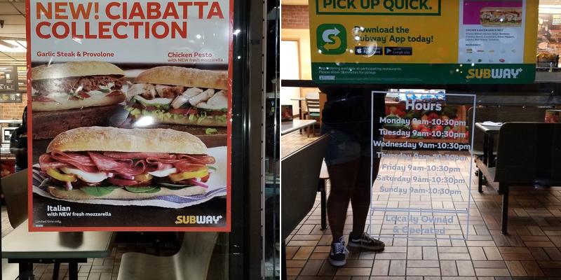 Subway Menu