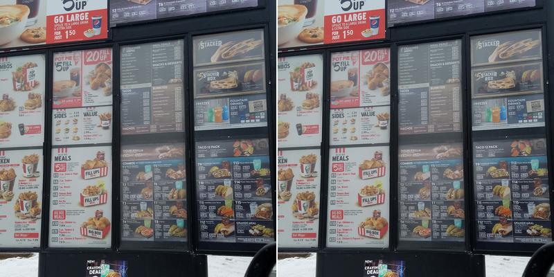 KFC Menu
