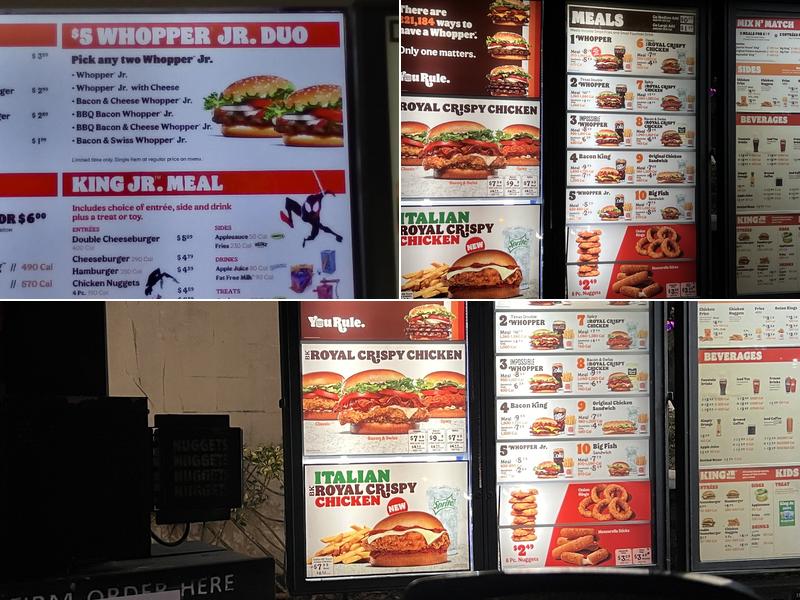 Burger King Menu