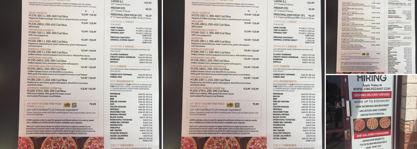 Pizza Hut Menu