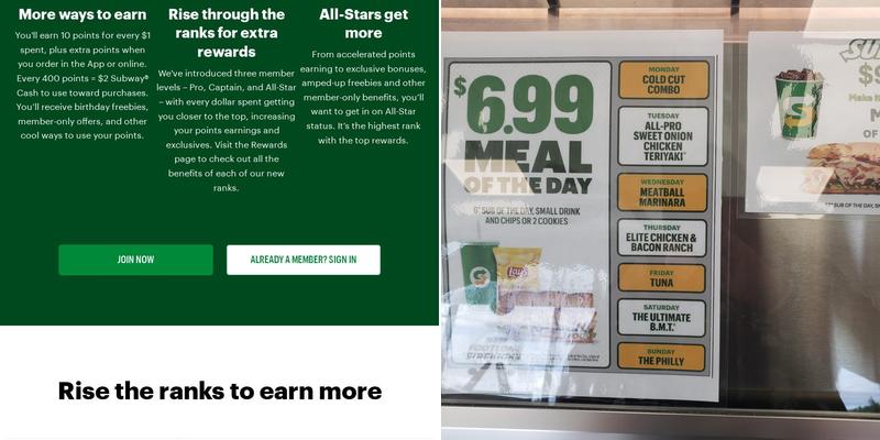Subway Menu