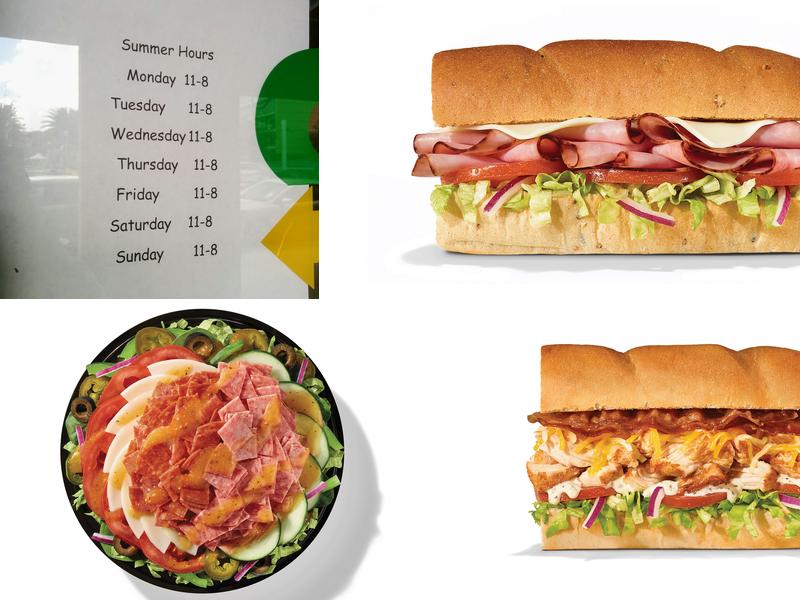 Subway Menu