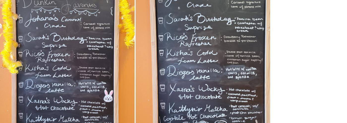 Dunkin' Menu