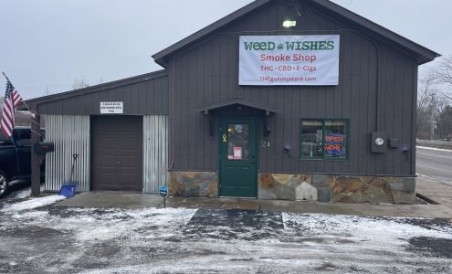 Weed Wishes Smoke Shop Delta 9 Gummies Chocolate Beverages CBD Tincture E-Cigs Tobacco Cigars Kratom Glass Genetics Cook