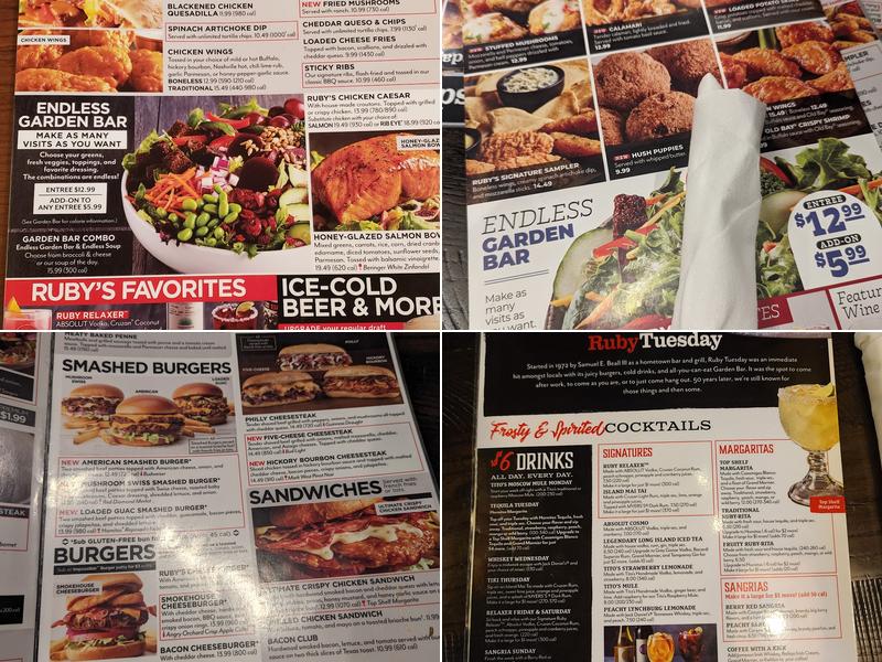 Ruby Tuesday Menu