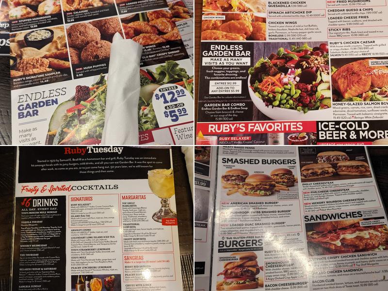 Ruby Tuesday Menu