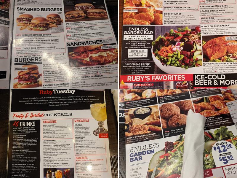 Ruby Tuesday Menu