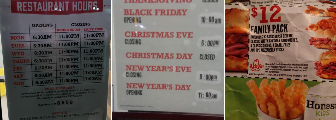Arby's Menu