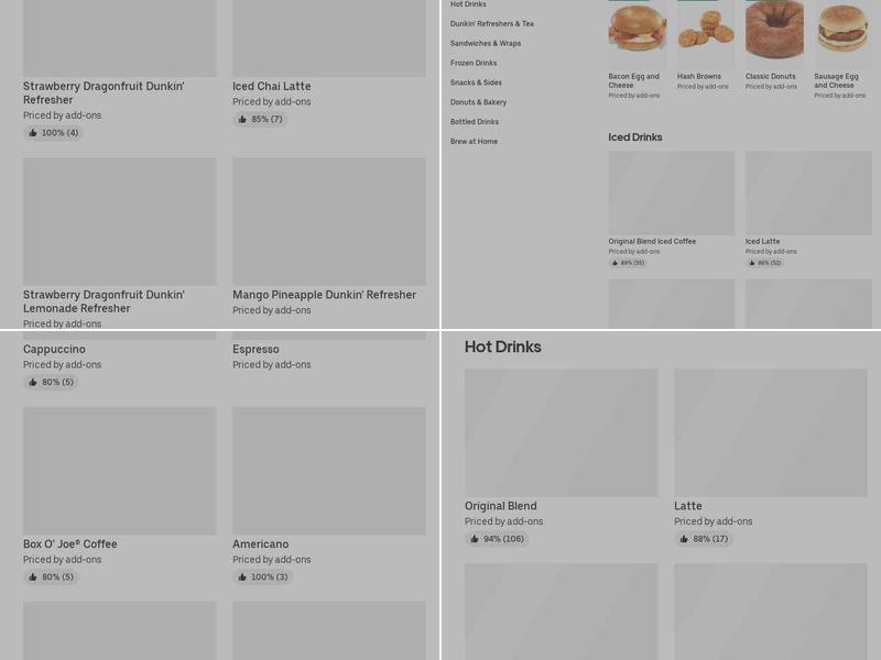 Dunkin' Menu