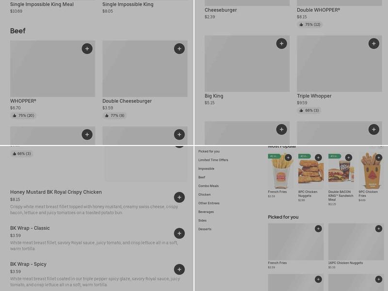 Burger King Menu