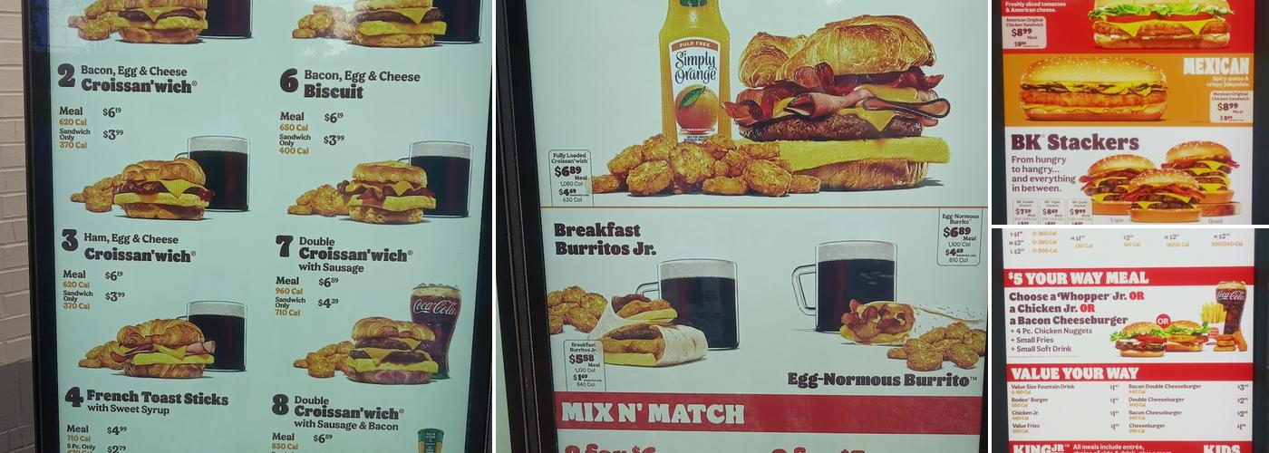 Burger King Menu