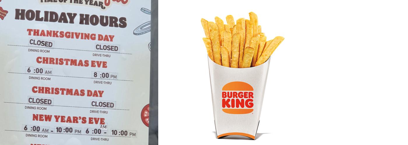 Burger King Menu