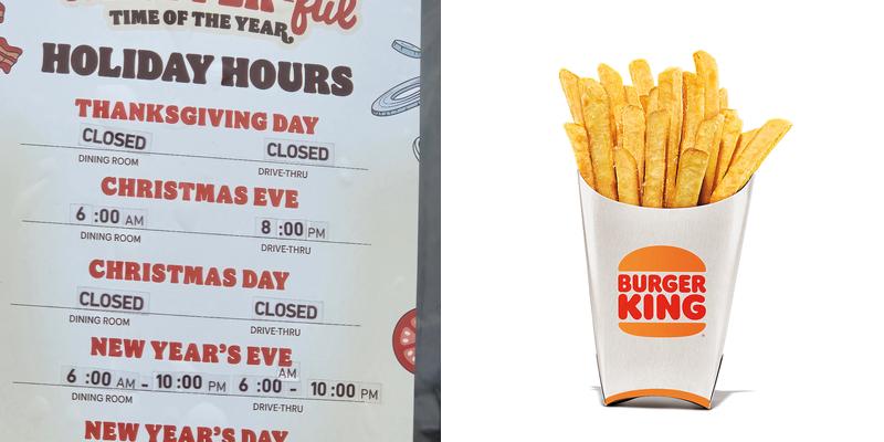 Burger King Menu