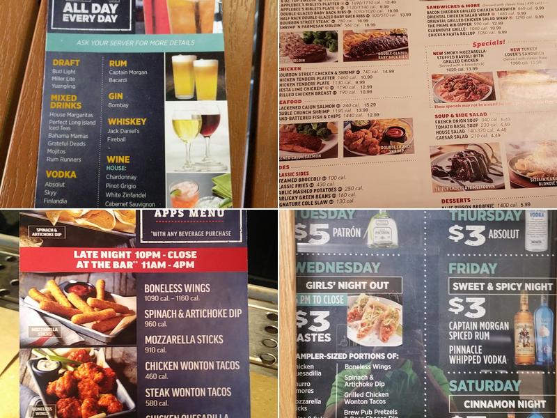 Applebee's Grill + Bar Menu