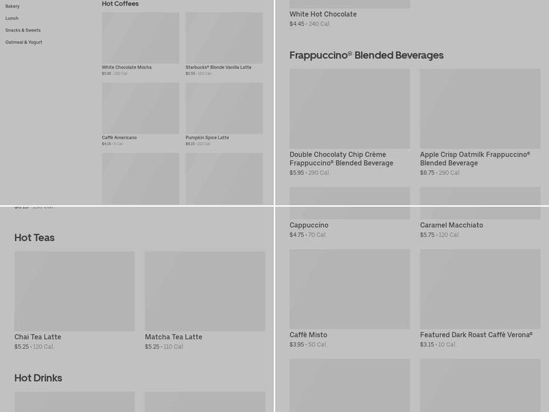 Starbucks Menu