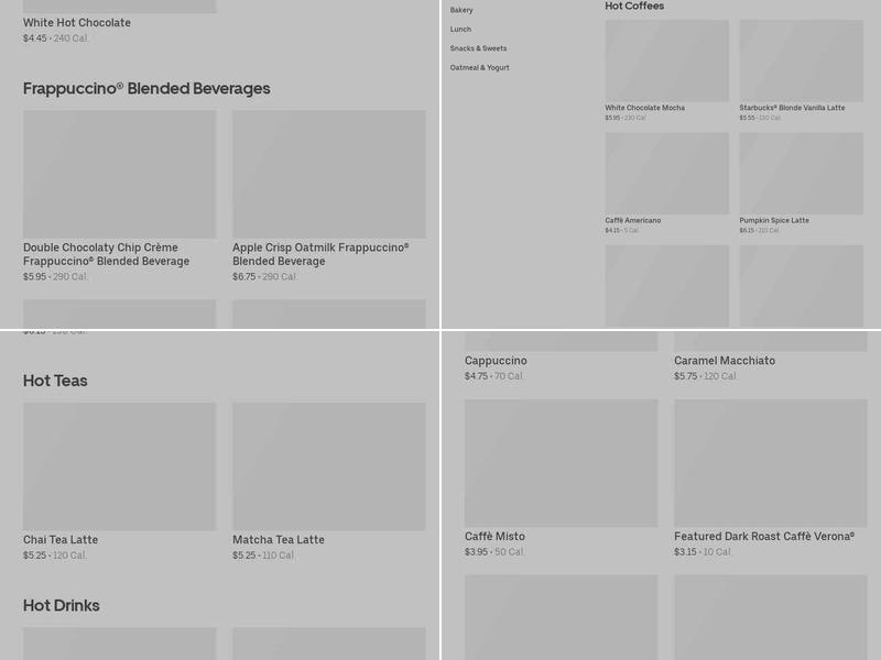 Starbucks Menu