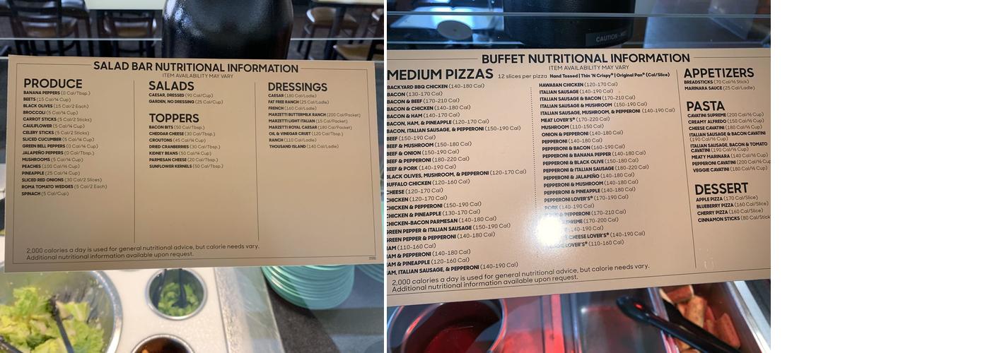 Pizza Hut Menu