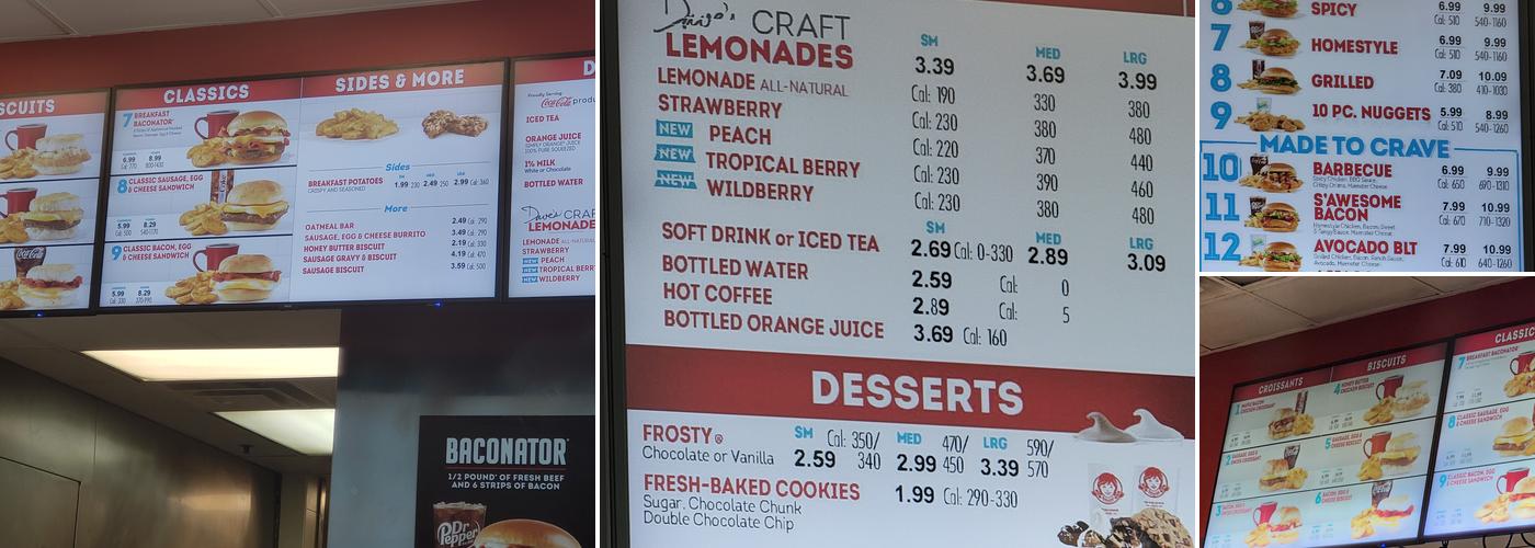Wendy's Menu