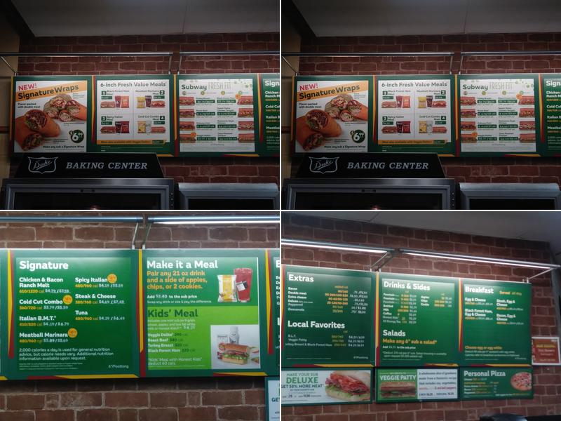 Subway Menu