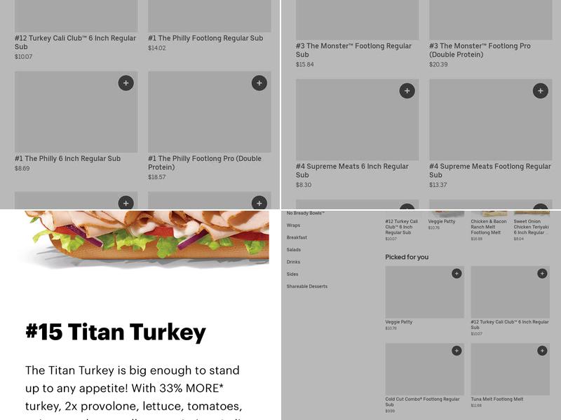 Subway Menu