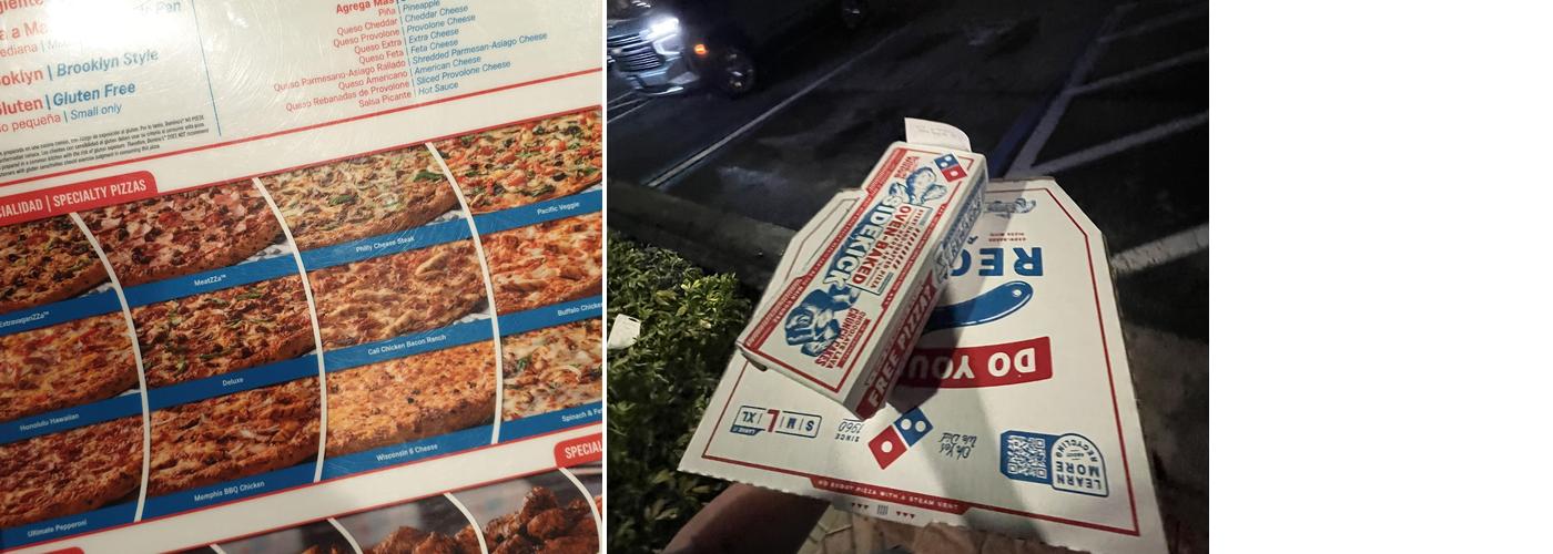 Domino's Pizza Menu