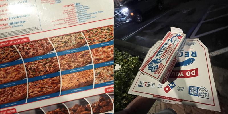 Domino's Pizza Menu