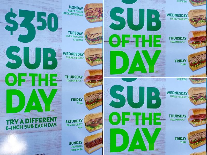 Subway Menu