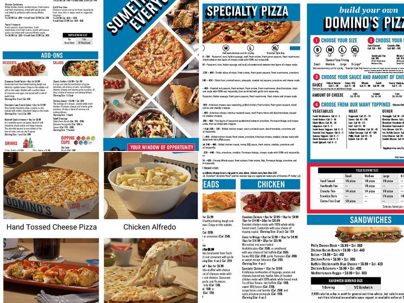 Domino's Pizza Menu