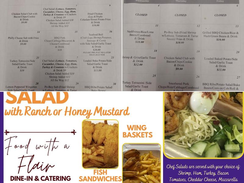 Food With A Flair Catering and Carry Out Menu
