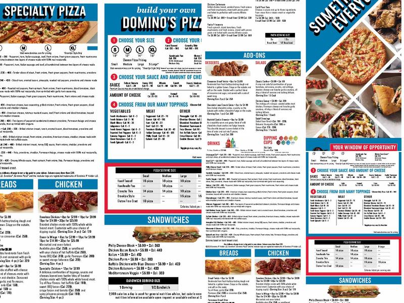 Domino's Pizza Menu