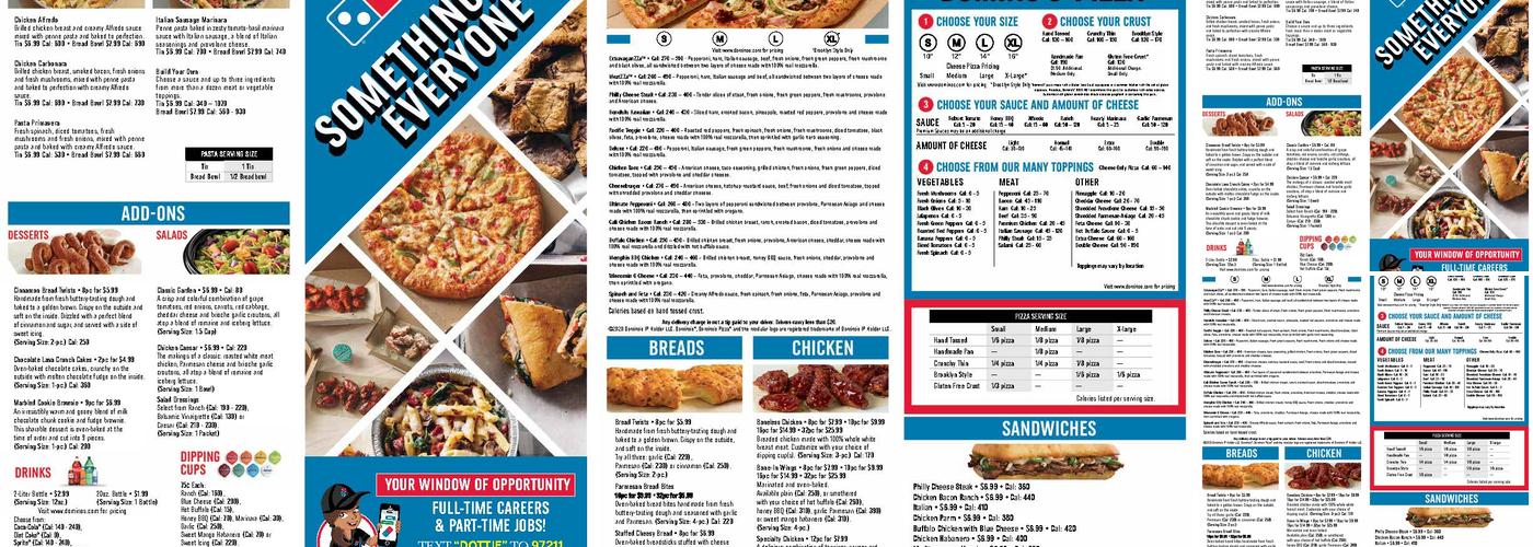 Domino's Pizza Menu