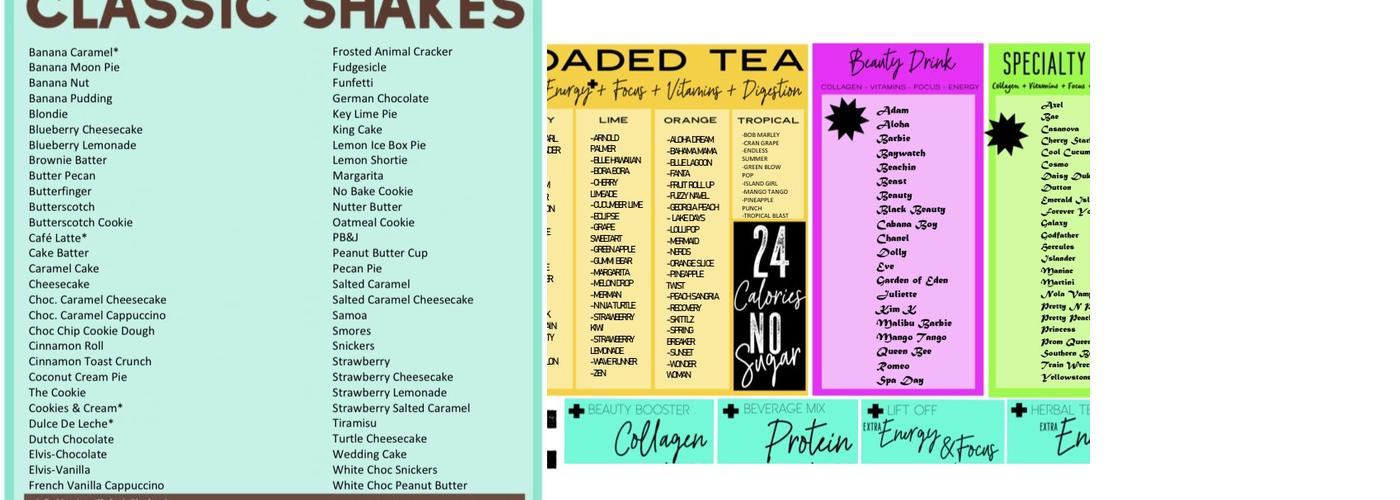 Da Parish Nutrition Menu