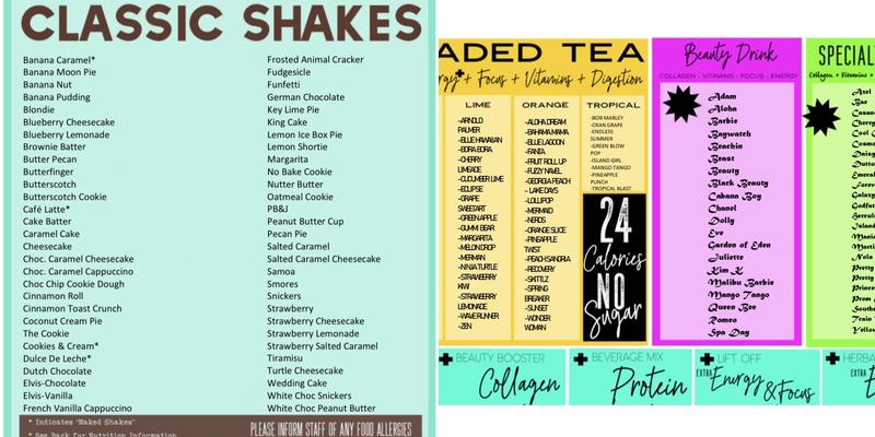 Da Parish Nutrition Menu