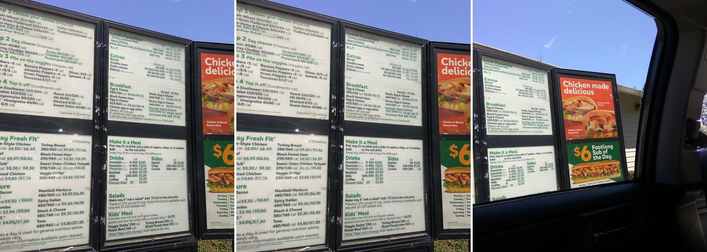 Subway Menu