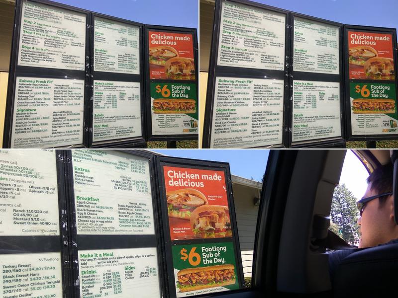 Subway Menu