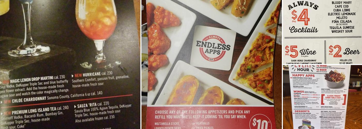 TGI Fridays Menu