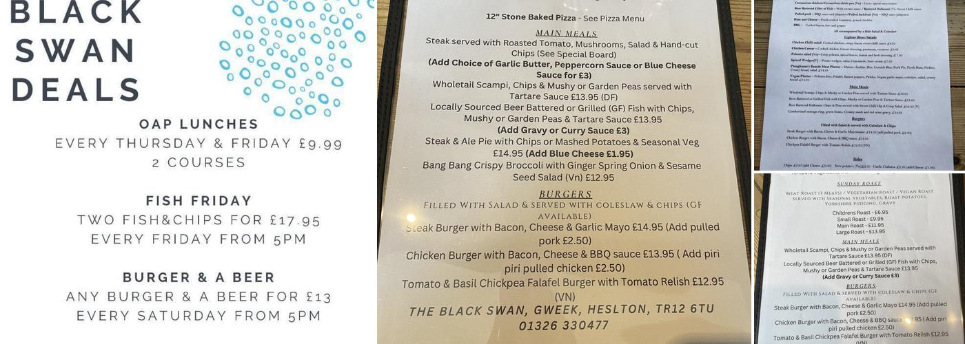 The Black Swan Menu