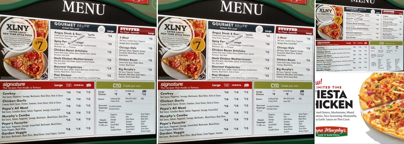 Papa Murphy's | Take 'N' Bake Pizza Menu