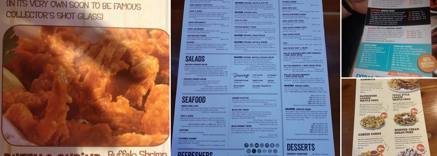 Hooters Menu